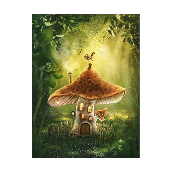 YANCONG Puzzles Classiques 1500 Pièces, Puzzle 3D,Champignons Magiques dans La Forêt Puzzle 87X58Cm