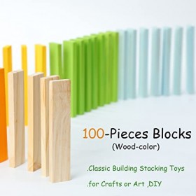 ICEKO KN 100 Pièces de Jouet en Bois de Construction Jouet Éducatif Montessori pour Enfants- Idéal pour Noël et Anniversaires
