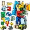 CXYY Puzzle à colorier 3D, Chiffres et Symboles de déformation numérique ABS Puzzle déquipe Assemblage Robot Enfants Bricola