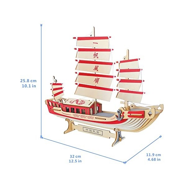 pour:Production vidéo Jouet en Bois Puzzle 3D Kit De Maquette Dassemblage De Voilier Artisanat de Bricolage