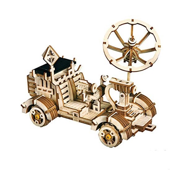 HIZQ Puzzle 3D, Puzzle en Bois 3D Solar Powered Jouets Laser Cutting Robot DIY Kits De ModÈLes De Voitures, Cadeau Unique pou