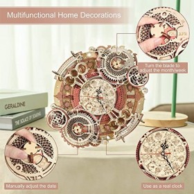 ROBOTIME 3D Puzzle Bois Horloge Murale Maquette Bois Kits pour Adultes Casse Tete Mécanique Modèles Découpés Laser Constructi