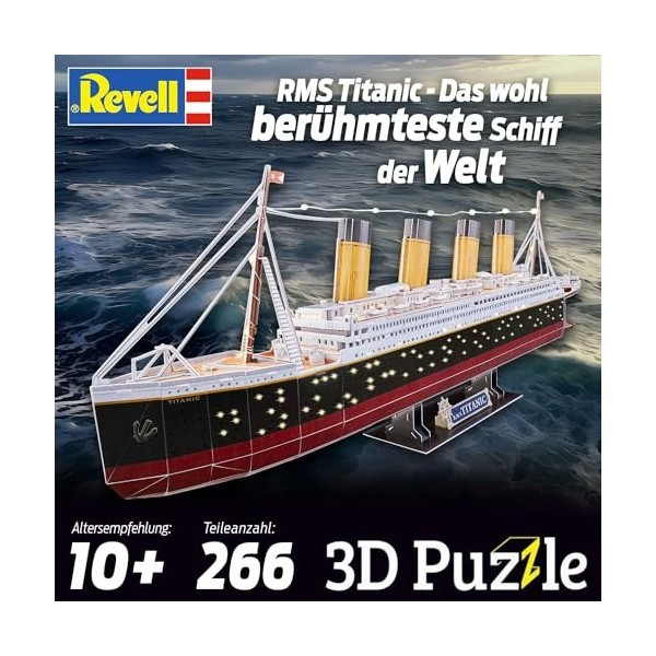 Revell 3D Puzzles 00154 RMS Titanic - LED Edition Noir/Rouge