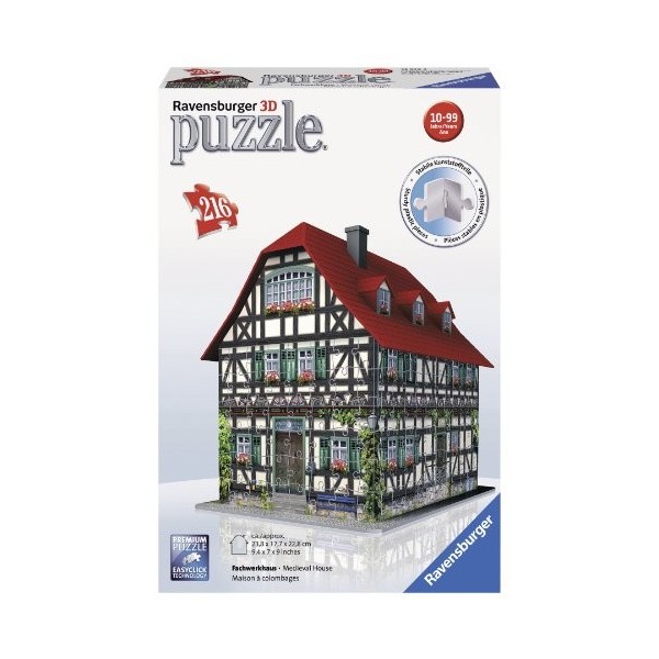 Ravensburger - 12572 - Puzzle 3D Building - 216 Pièces - Maison À Colombages