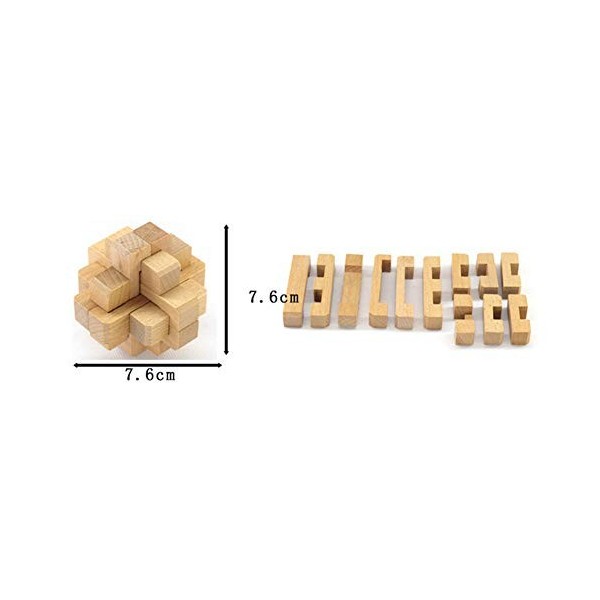 Chonor 25 Pièces 3D Puzzle Casse-tête en Bois - Classique Brain Teaser IQ Puzzle Éducatif Jouet Jeu Jigsaw pour Enfants et Ad