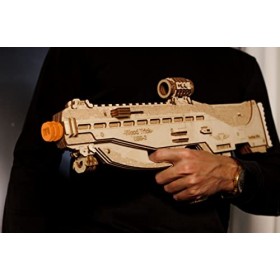 Wood Trick Assault Gun Wooden Model Kit for Adults and Teens to Build - Rifle Guns for Kids - 3D Wooden Puzzle Mechanical Mod
