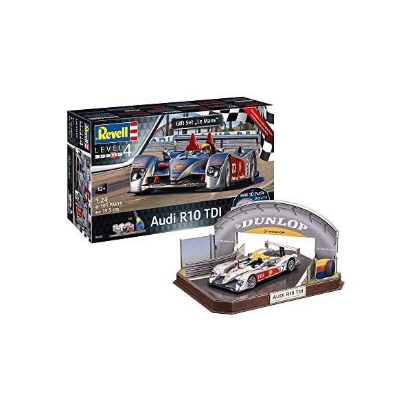 Revell 05682 - Coffret cadeau de maquette Audi R10 TDI Le Mans + diorama 3D Puzzle à construire, échelle 1/24