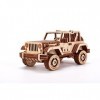 Wood Trick Safari Car Mini 3D Wooden Puzzle for Adults and Kids to Build - 5.3 x 2.9 in - Mechanical Moving Parts - Wood Mode