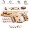 Wood Trick 3D Wooden Puzzle Assault Rifle Mechanical Models with Board Game, Assembly Constructor, Brain Teaser, Best DIY Toy