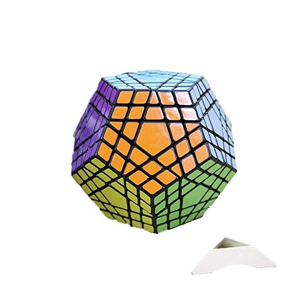 HappyToy Shengshou Megaminx Dodecahedron 5x5x12 Noir Couleur Vitesse Cube Puzzle Puzzle Magic Cube Speed Twist Toy + Un trépi