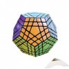 HappyToy Shengshou Megaminx Dodecahedron 5x5x12 Noir Couleur Vitesse Cube Puzzle Puzzle Magic Cube Speed Twist Toy + Un trépi