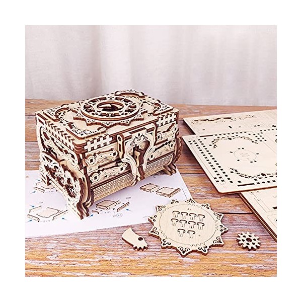 Boîte de Puzzle en Bois 3D - boîte de Puzzle en Bois 3D Antique boîte de modèle en Bois pour Adultes et Adolescents - kit de 