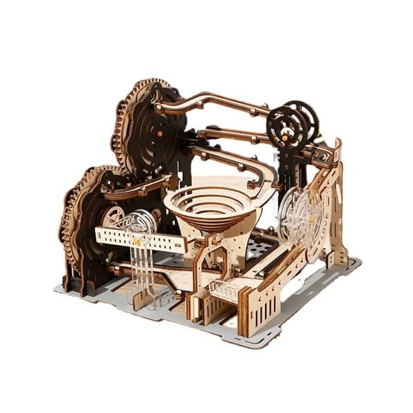 GuoQiao Mécanique Marble Runs 3D Puzzle en Bois interactif Fait à la Main modèle de Construction Kits Parent-Enfants Jouet in