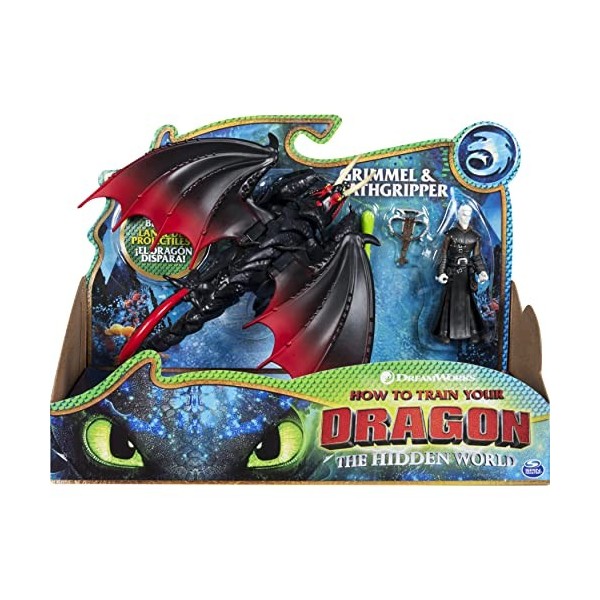 Dragons Dreamworks Deathgripper et Grimmel, avec Figurine de Viking blindée, pour Enfants à partir de 4 Ans