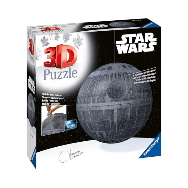 Ravensburger - Puzzle 3D Ball - Etoile de la mort / Star Wars - A partir de 10 ans - 540 pièces numérotées à assembler sans c