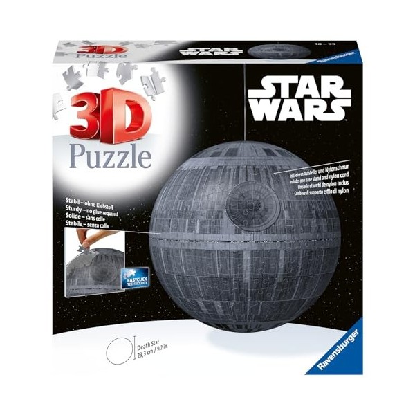 Ravensburger - Puzzle 3D Ball - Etoile de la mort / Star Wars - A partir de 10 ans - 540 pièces numérotées à assembler sans c