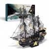 Piececool Puzzle 3D en Metal pour Adulte -Perle Pirate Noir Bateau Kit de Modèle 3D Metallique en Metal pour Adulte