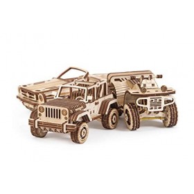 Wood Trick - Ensemble de Voitures - Puzzle en Bois 3D - Modèle de Construction Mécanique sans Colle