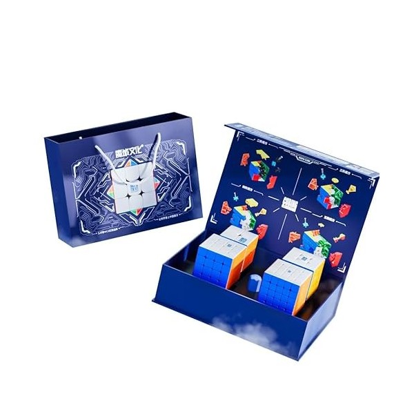 FunnyGoo MoYu Education Magic Cube série 2X2 3x3 4x4 5x5 wCa Standard Magnetic Edition Concours Magic Cube Sac - Cadeau Porta