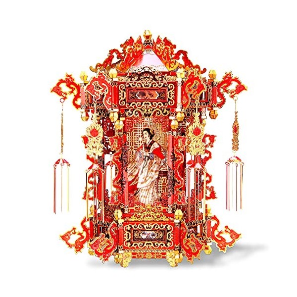 Piececool 3D Puzzles for Adults, Palace Lantern DIY 3D Metal Models Kit,Chinese Traditional Culture 3D Models Puzzle Fidget T