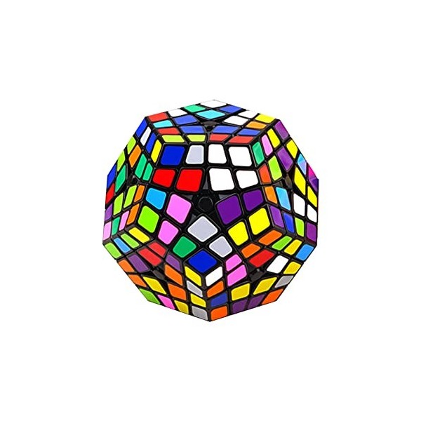 SDFK Dodécaèdre Vitesse Cube 3D Puzzle, Megaminx Vitesse Cube Noir Autocollant, Jouets Éducatifs pour Enfants Cadeau,4 * 4 Cu