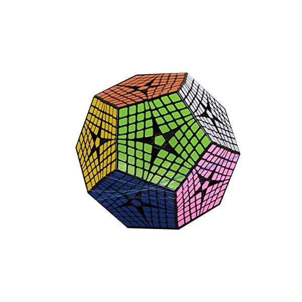 SDFK Dodécaèdre Vitesse Cube 3D Puzzle, Megaminx Vitesse Cube Noir Autocollant, Jouets Éducatifs pour Enfants Cadeau,4 * 4 Cu