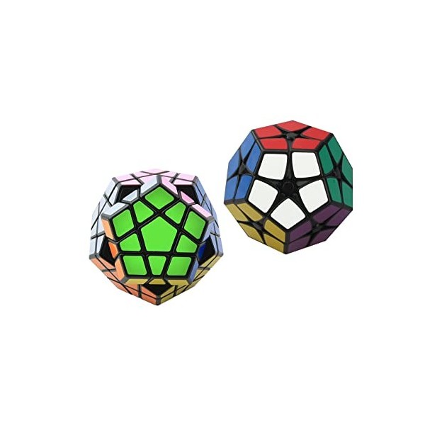 SDFK Dodécaèdre Vitesse Cube 3D Puzzle, Megaminx Vitesse Cube Noir Autocollant, Jouets Éducatifs pour Enfants Cadeau,4 * 4 Cu