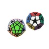 SDFK Dodécaèdre Vitesse Cube 3D Puzzle, Megaminx Vitesse Cube Noir Autocollant, Jouets Éducatifs pour Enfants Cadeau,4 * 4 Cu