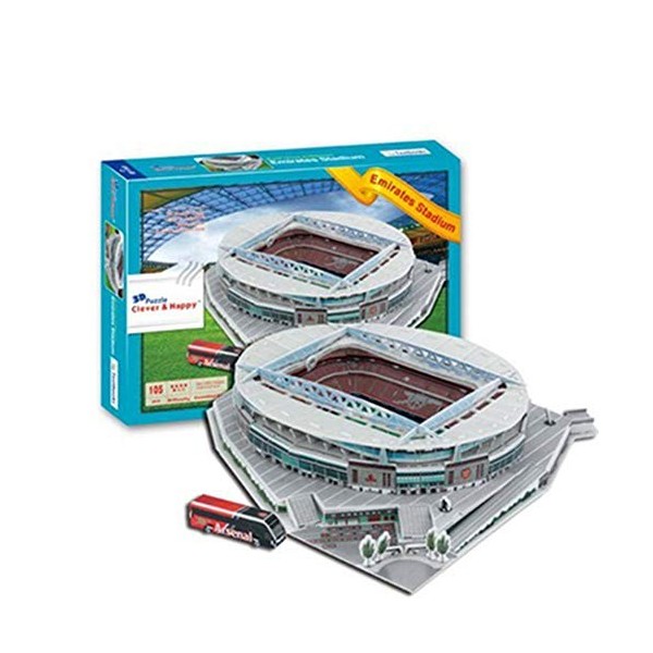 SDBRKYH Puzzle Stade 3D, Arsenal Football Emirates Stadium Replica Jeu de Puzzle de Bricolage Jouets