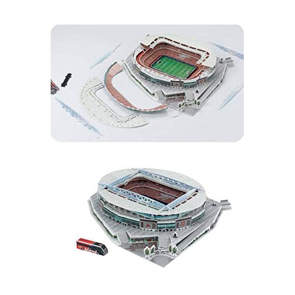 SDBRKYH Puzzle Stade 3D, Arsenal Football Emirates Stadium Replica Jeu de Puzzle de Bricolage Jouets