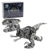 Explorers Puzzle 3D en métal - 160 pièces - Puzzle 3D Velociraptor - Pour adultes et adolescents - Créatif - Noir transparent