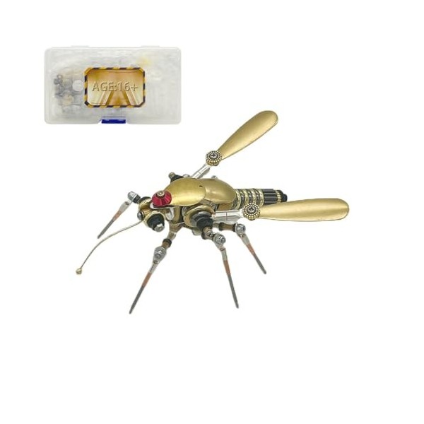 Spicyfy Puzzle 3D en métal insecte, à monter soi-même, moustique 3D, modèle steampunk, kit de construction avec outils, décor