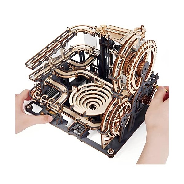 ROKR Night City - Kits de modèles 3D pour adultes pour construire une course en marbre, puzzle 3D en bois, cadeau pour hommes