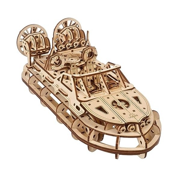 UGEARS Aéroglisseur de Sauvetage - Maquette en Bois à Construire Aéroglisseur - Puzzle 3D Bois Aéroglisseur - Modélisme Maque