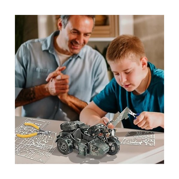 Piececool Puzzle 3D en métal – 750 Moto – Kit de modèle en métal – Cadeaux de Noël et danniversaire pour adolescents et adul