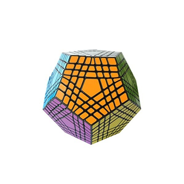 SDFK Dodécaèdre Vitesse Cube Noir Autocollant, Megaminx Magic Cube 3D Puzzle Cube Casse-Tête Puzzles Jouets,5 * 5 Cube