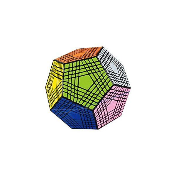 SDFK Dodécaèdre Vitesse Cube Noir Autocollant, Megaminx Magic Cube 3D Puzzle Cube Casse-Tête Puzzles Jouets,5 * 5 Cube