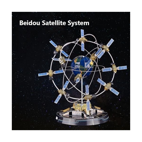 Puzzle 3D en Metal pour Adulte, Kit de Modélisme en Métal Système de navigation par satellite Beidou, Cadeau de Décoration de