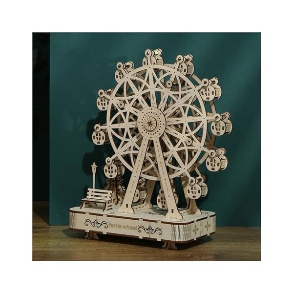 Puzzle 3D en bois grande roue boîte à musique kits de modèles bricolage construction mécanique kits dartisanat en bois for a