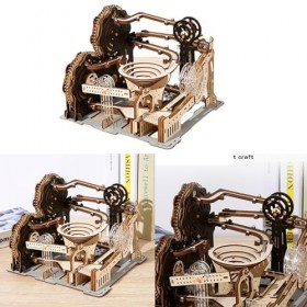 Lily Brown Bois Marbre Nuit Ville 3D Puzzle Artisanat Jouet Bricolage Modèle Mécanique Construction Kit pour Enfants Adultes 