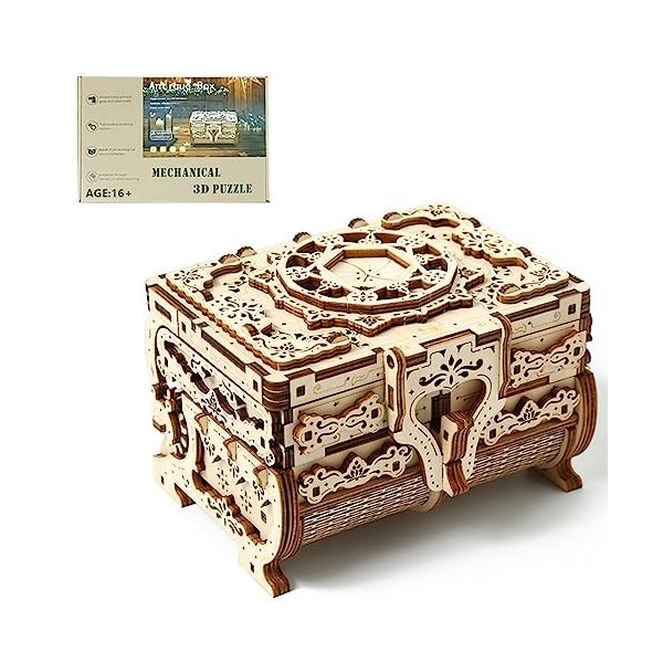 SUNDARE Puzzle 3D en Bois, 170 pièces Boîte Ancienne Kit de Maquette de Puzzle en 3D Modèle Cadeaux Créatif pour Adultes et E