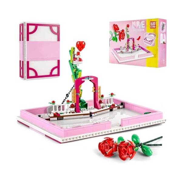 Moule King 10022 Creative Love Scatter Festival modèle Valentine Mariage, Livre de Blocs, Petit Puzzle pour Assembler des Jou