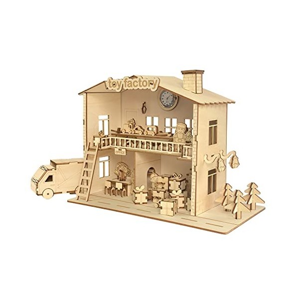 KaAfaL Puzzles 3D - Modèle en bois dusine de jouets - Puzzle tridimensionnel Jouet éducatif Cadeau for enfants - Cadeau for 