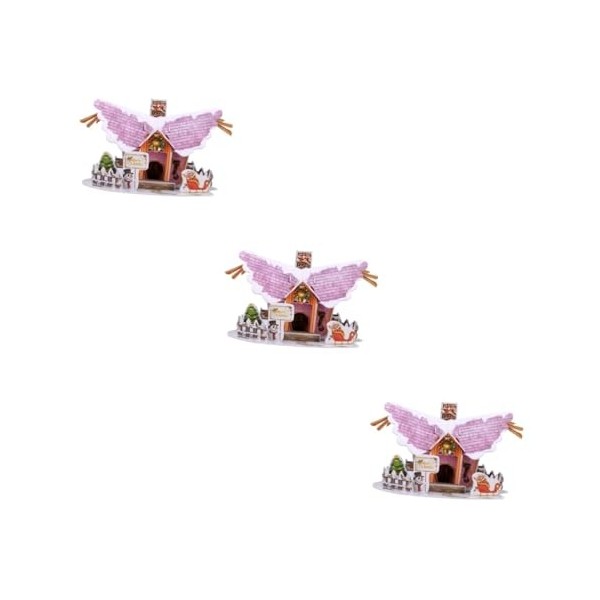 Totority 3 Pièces Maison de Puzzle de noël Puzzle Jouets éducatifs pour Enfants Les Jouets denfants des modèles énigmes Puzz