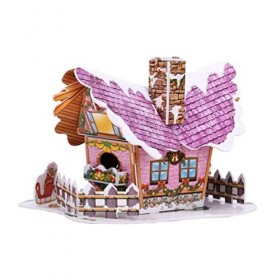 Totority 3 Pièces Maison de Puzzle de noël Puzzle Jouets éducatifs pour Enfants Les Jouets denfants des modèles énigmes Puzz