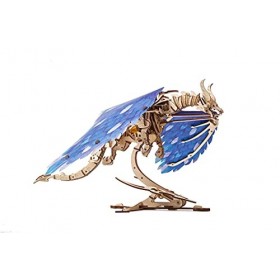 UGEARS Unique Puzzle 3D - Dragon des Tempêtes de Vent Maquette en Bois à Construire - Puzzle 3D Bois avec Moteur Elastique - 