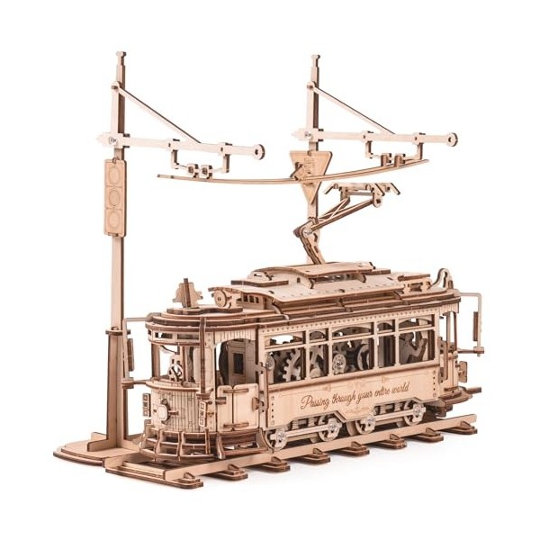 ROBOTIME Puzzle 3D en Bois pour Adultes - Tramway Classique de la Ville, Kit de Maquette dengrenage de Construction, Décorat