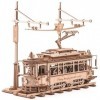 ROBOTIME Puzzle 3D en Bois pour Adultes - Tramway Classique de la Ville, Kit de Maquette dengrenage de Construction, Décorat