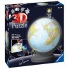 Ravensburger - Puzzle 3D Ball éducatif - Globe terrestre lumineux - A partir de 10 ans - 540 pièces numérotées à assembler sa