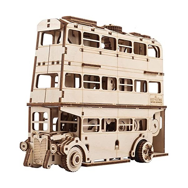 UGEARS Harry Potter Knight Bus Maquette en Bois a Construire - Puzzle 3D Bois pour Adulte - Maquette Bois Mécanique - DIY Kit